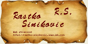 Rastko Šiniković vizit kartica